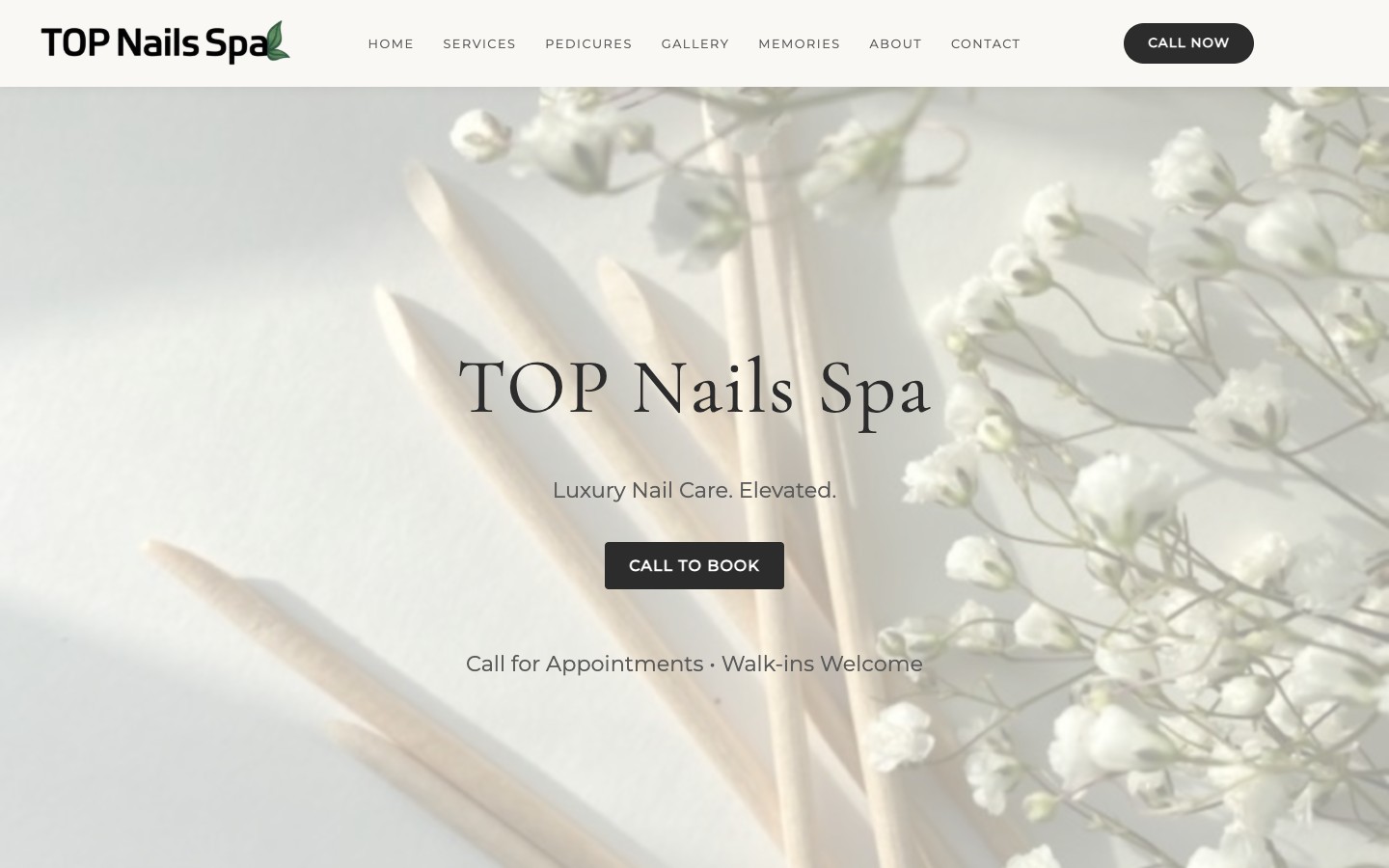 Top Nails Spa Marietta website by Apex WebWorks