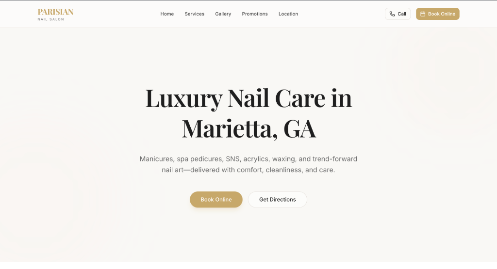 Parisian Nail Salon Website